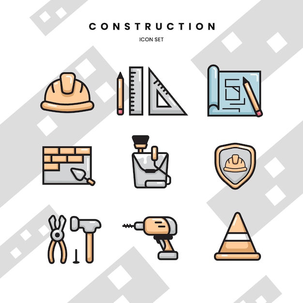 Vector construction icon set illustration vector