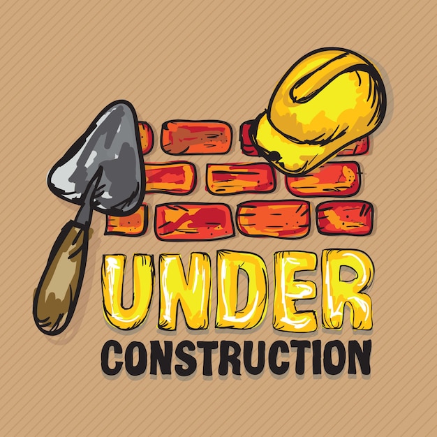 Construction icons (hard cap spatula and bricks)