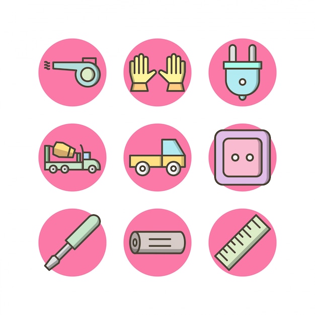 Construction icons for personal and commercial use