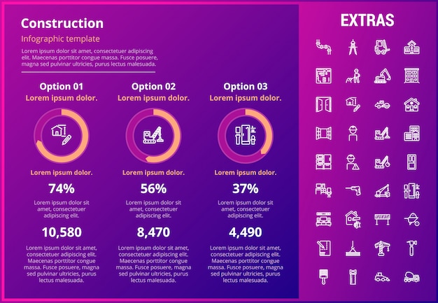 건설 Infographic 템플릿 및 요소