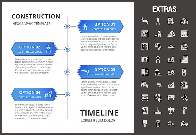 Construction infographic template and elements.