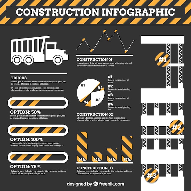 ベクトル 足場と工事infography