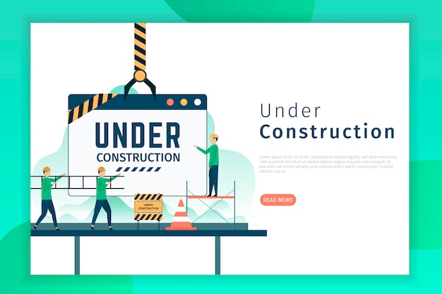 Vector under construction landing page