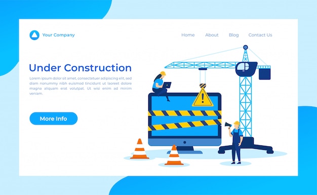 Vector under construction landing page