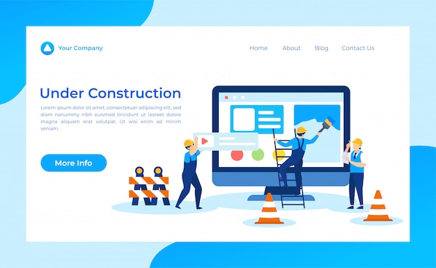 Vector under construction landing page