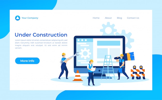 Vector under construction landing page