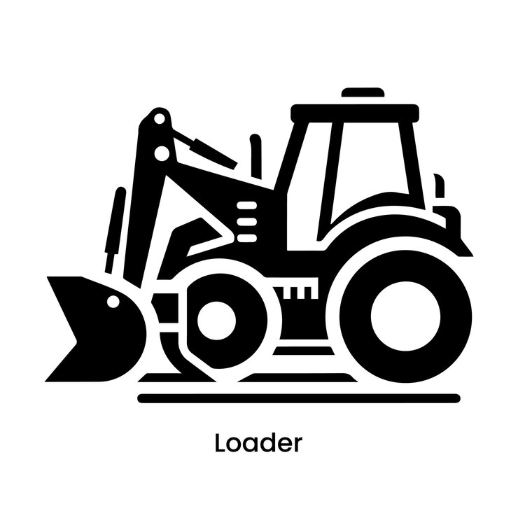Construction Loader Vehicles Silhouettes Premium vector illustration