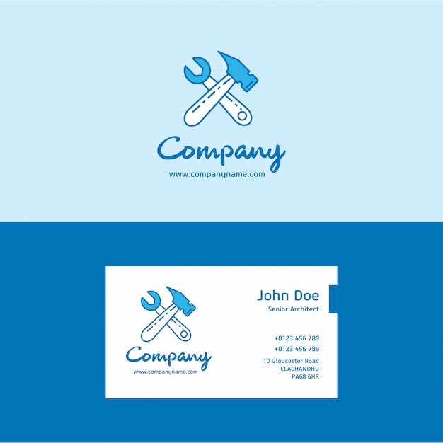 Vector construction logo and business card