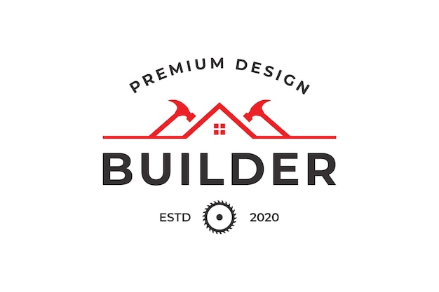 construction logo concept building renovation service design template