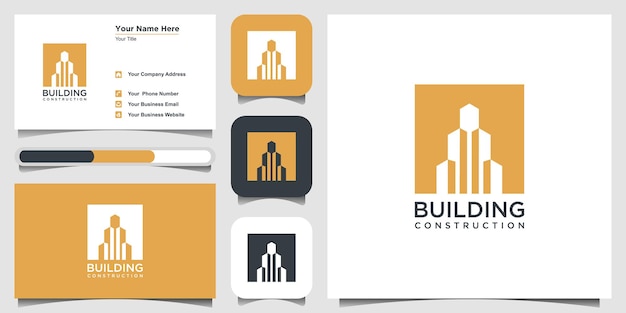 Construction logo design template building abstract for logo design inspiration