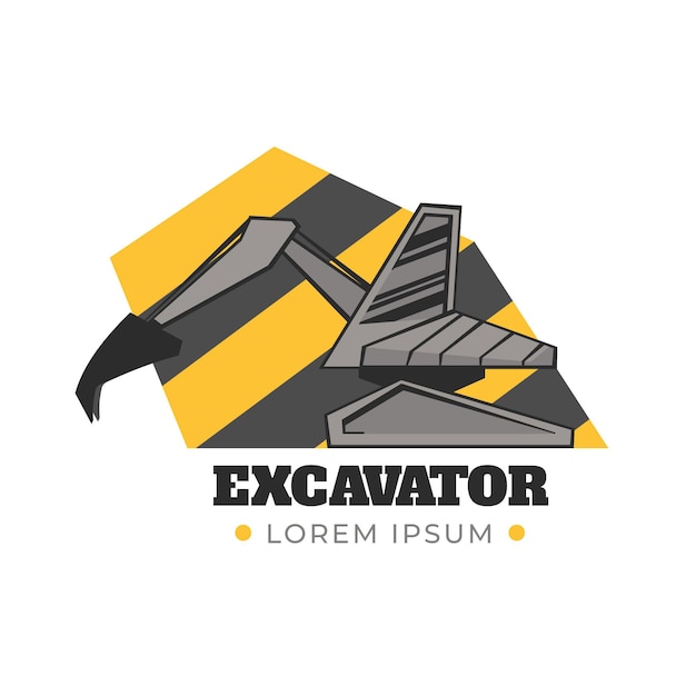 Construction logo excavator template