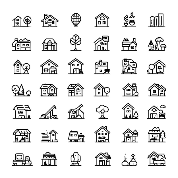 Construction logos collection real estate icons