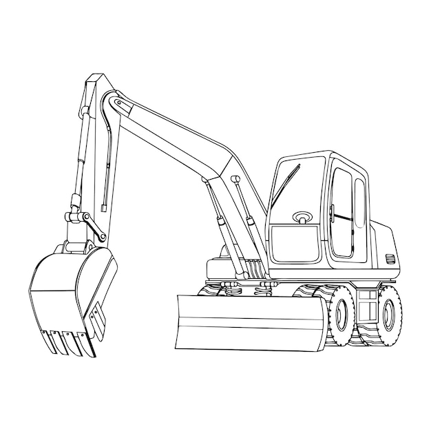 Construction machine coloring pages for kids