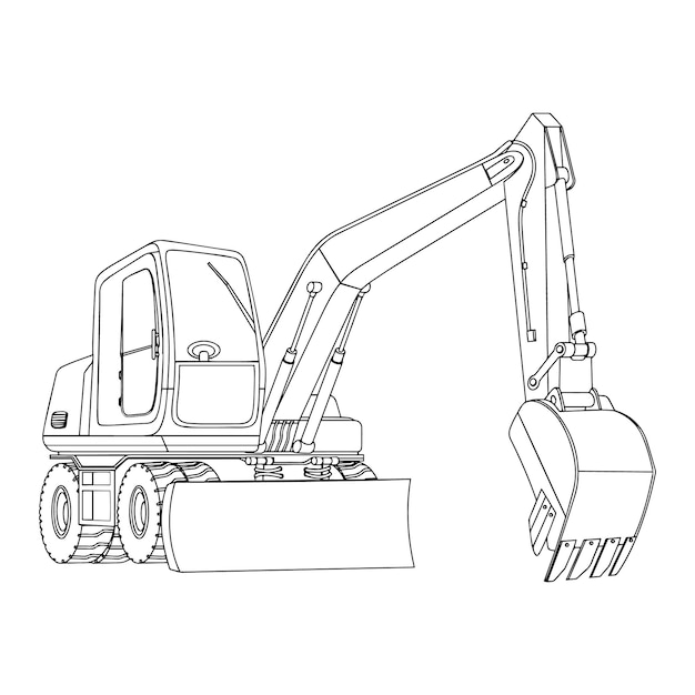 Construction machine coloring pages for kids