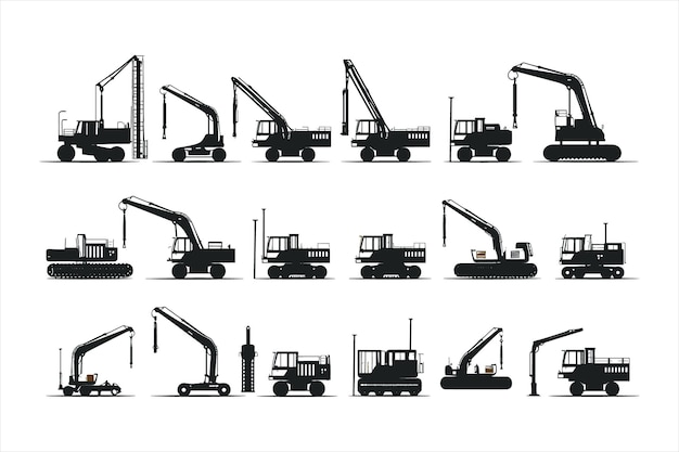 construction machine icon set