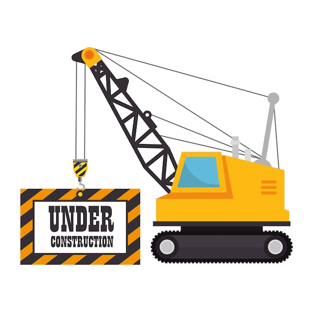 Vector under construction machinery icon vector illustration design