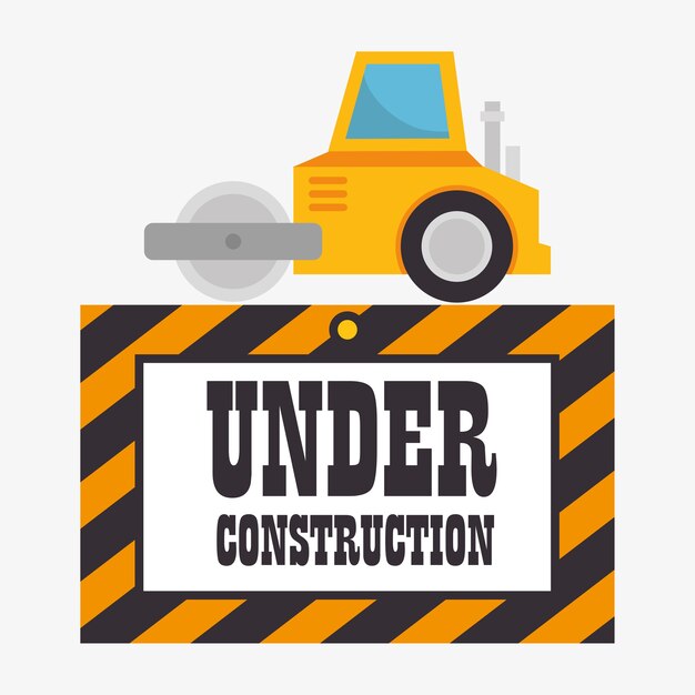 Under construction machinery icon vector illustration design