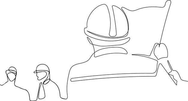 Construction manager and engineer working on building site. Vector illustration