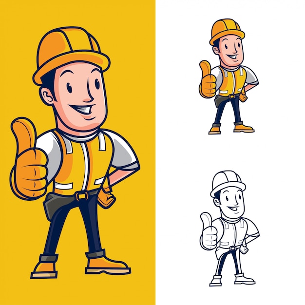 Vector construction mascot