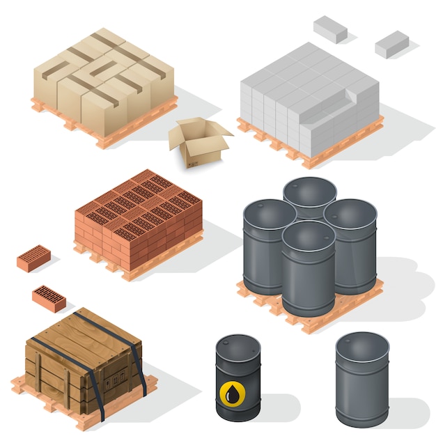 Vector construction material isometric