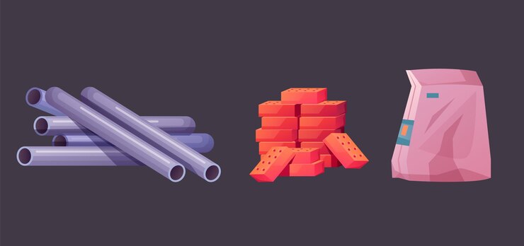 Vector construction materials concept vector flat graphic design illustration