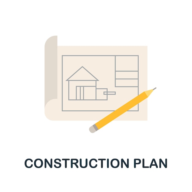 Icona del piano di costruzione elemento semplice della collezione di costruzioni icona del piano di costruzione creativo per modelli di web design, infografiche e altro ancora