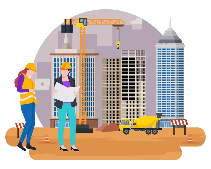 Vector construction real estate building project
