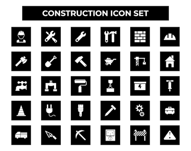 Construction related icon set