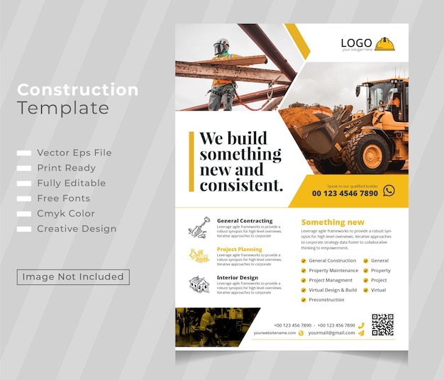 Construction and renovation flyer template