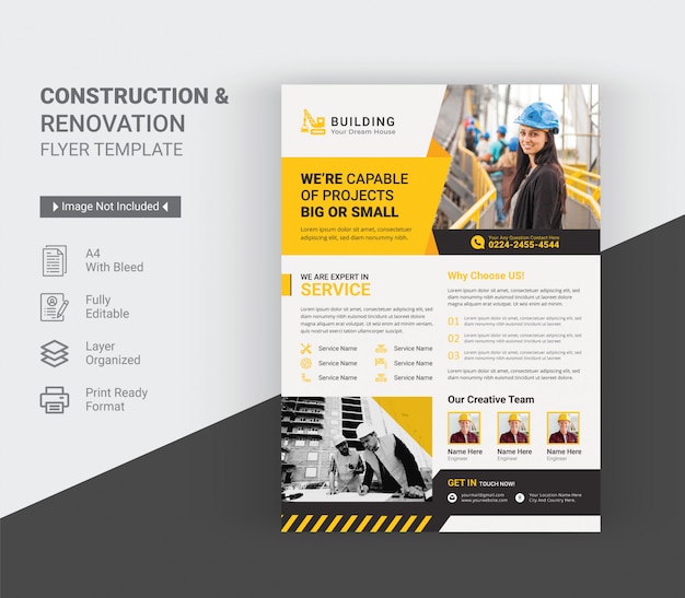 Construction & renovation flyer template  