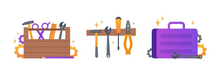 Vector construction repair tools set