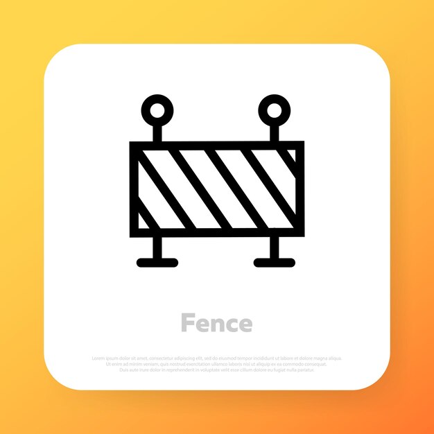 Under construction road fence icon. road barricade. vector line icon for business and advertising