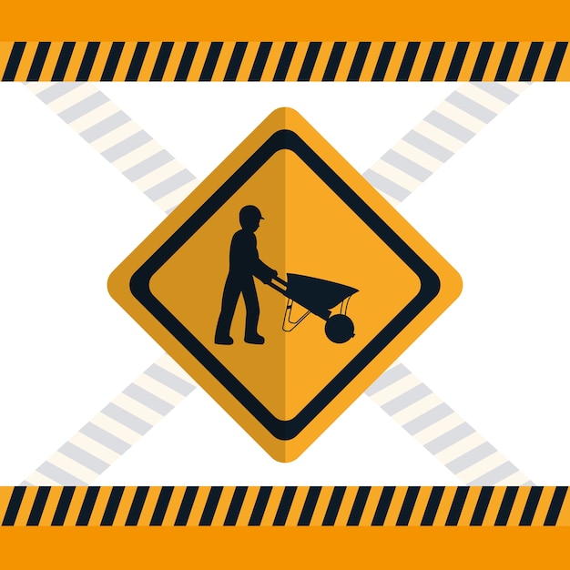 Construction road sign