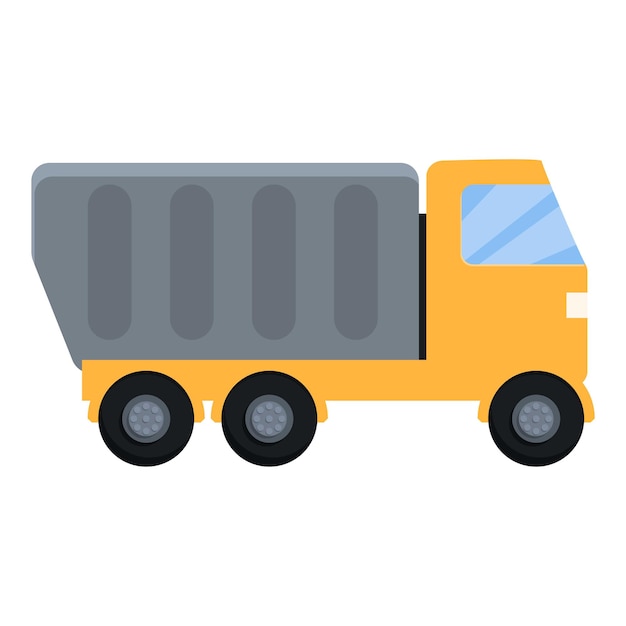 Вектор Иконка строительного грузовика мультфильм о векторной иконке строительного грузовика для веб-дизайна, изолированной на белом фоне