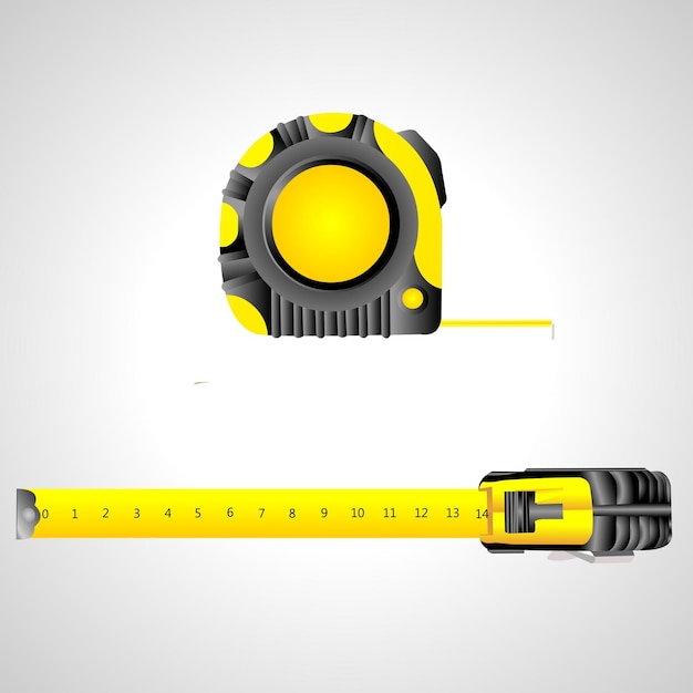 Construction roulette measuring isolated vector illustration