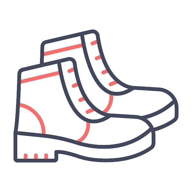 Construction Shoes Vector Illustration Style