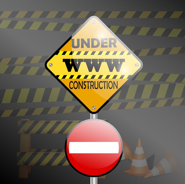 Vector under construction sign