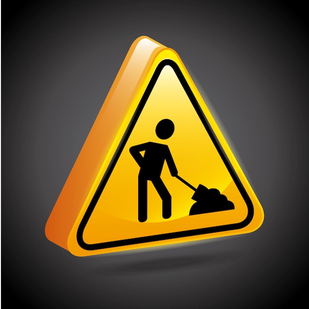 construction signs over black background vector illustration 