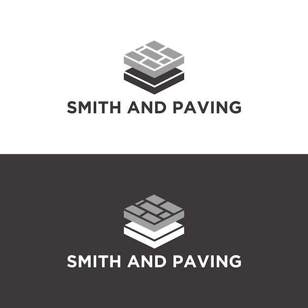 Construction smith and paving on white background Design element Template for logo signage