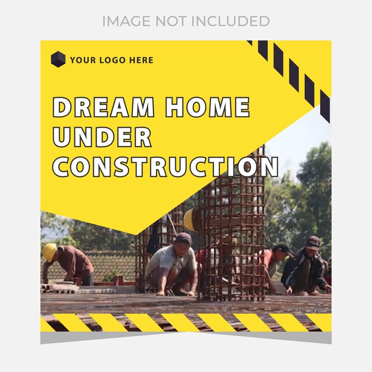 Vector construction social media post abstract design