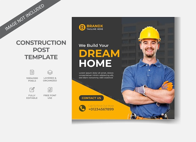 Construction Social Media Post Template