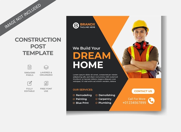 construction social media post template