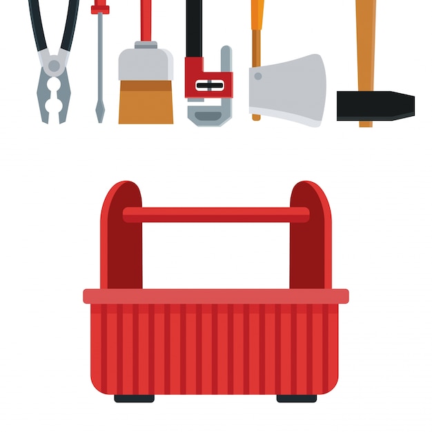 Construction toolbox service vector ilustration icon urban