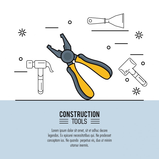 Vector construction tools background