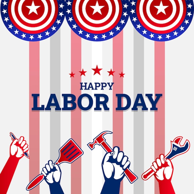 Vector construction tools to celebrate labor day