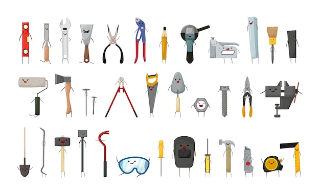 Construction tools characters