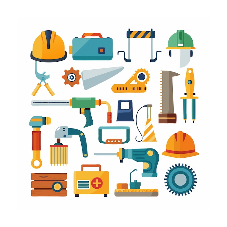 Vector construction and tools icons set