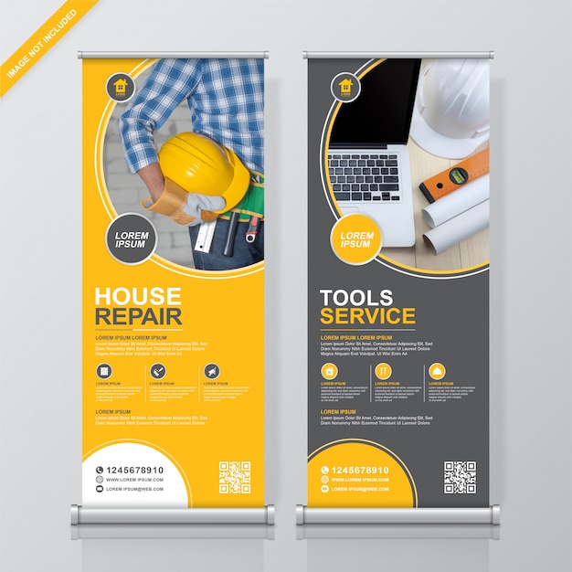 Construction tools roll up and standee