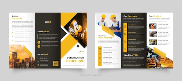 Construction trifold brochure or home repair  template