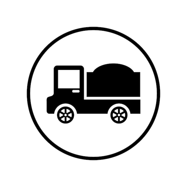 Construction truck icon black color